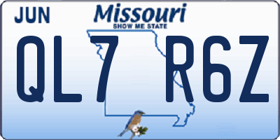 MO license plate QL7R6Z