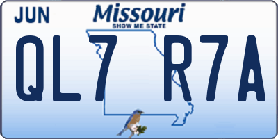 MO license plate QL7R7A