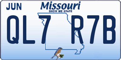 MO license plate QL7R7B
