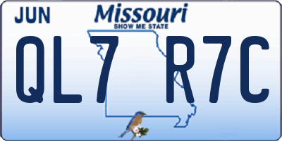 MO license plate QL7R7C