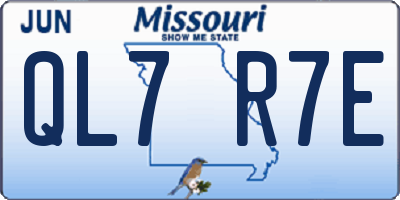 MO license plate QL7R7E
