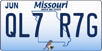 MO license plate QL7R7G