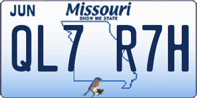 MO license plate QL7R7H