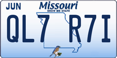 MO license plate QL7R7I