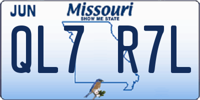MO license plate QL7R7L