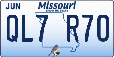 MO license plate QL7R7O