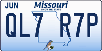 MO license plate QL7R7P