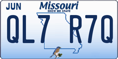 MO license plate QL7R7Q