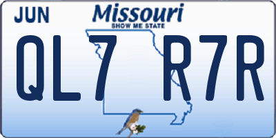 MO license plate QL7R7R