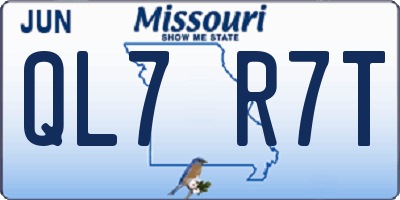 MO license plate QL7R7T