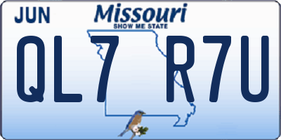 MO license plate QL7R7U