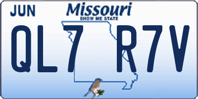 MO license plate QL7R7V