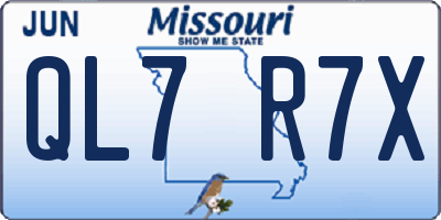 MO license plate QL7R7X