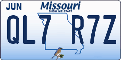 MO license plate QL7R7Z