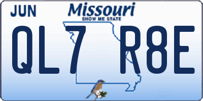 MO license plate QL7R8E