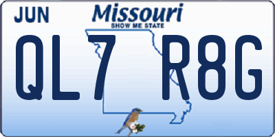 MO license plate QL7R8G
