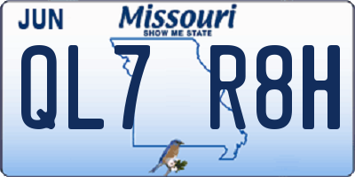 MO license plate QL7R8H