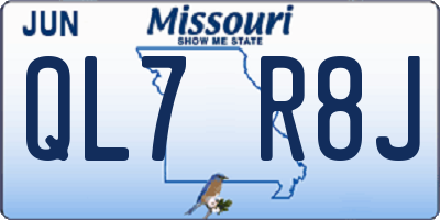 MO license plate QL7R8J