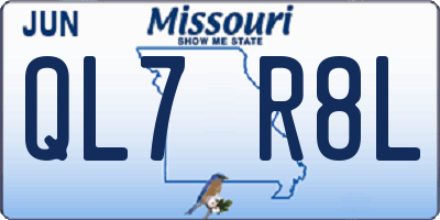 MO license plate QL7R8L