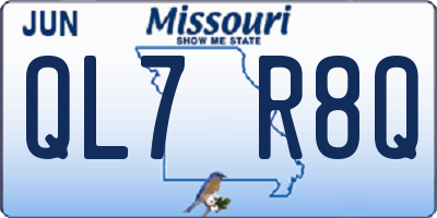 MO license plate QL7R8Q