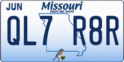 MO license plate QL7R8R