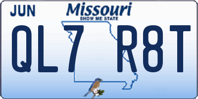 MO license plate QL7R8T