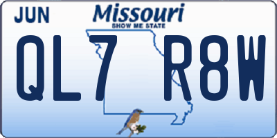 MO license plate QL7R8W