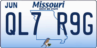 MO license plate QL7R9G