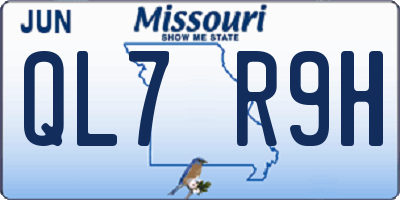 MO license plate QL7R9H