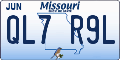 MO license plate QL7R9L