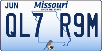 MO license plate QL7R9M