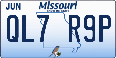MO license plate QL7R9P