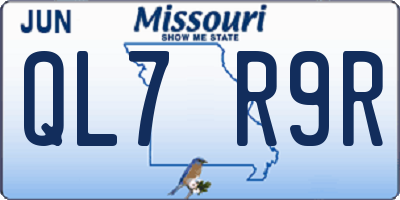 MO license plate QL7R9R