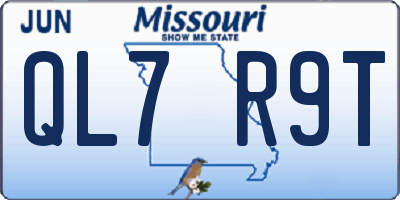 MO license plate QL7R9T