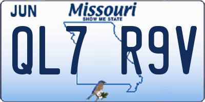 MO license plate QL7R9V