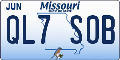 MO license plate QL7S0B
