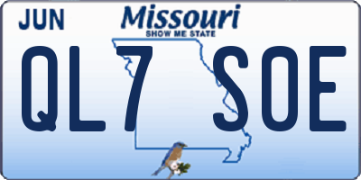 MO license plate QL7S0E