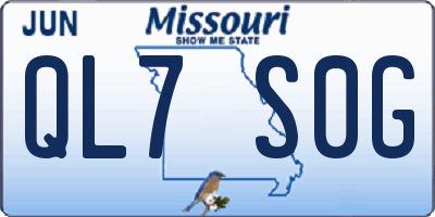 MO license plate QL7S0G