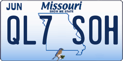 MO license plate QL7S0H