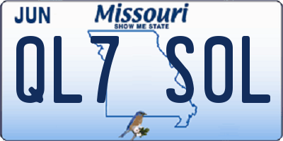 MO license plate QL7S0L