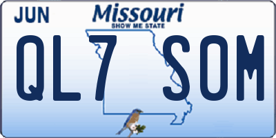 MO license plate QL7S0M