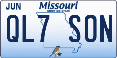 MO license plate QL7S0N