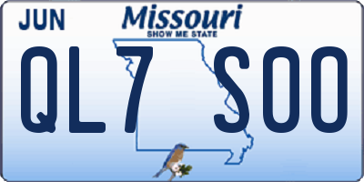MO license plate QL7S0O