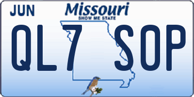 MO license plate QL7S0P