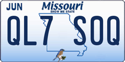 MO license plate QL7S0Q