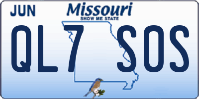 MO license plate QL7S0S