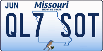 MO license plate QL7S0T