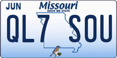 MO license plate QL7S0U