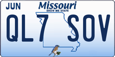 MO license plate QL7S0V