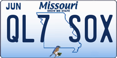 MO license plate QL7S0X